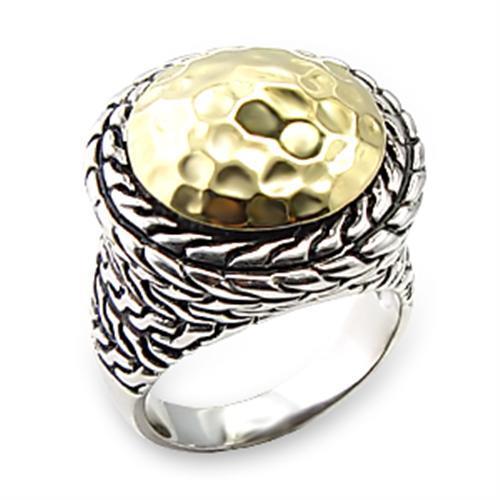 6X084 Reverse Two-Tone Brass Ring showcasing its elegant design and finish without any stone.