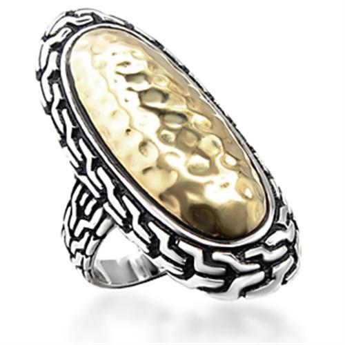 6X085 Reverse Two-Tone Brass Ring showcasing its elegant design and finish without any stone.