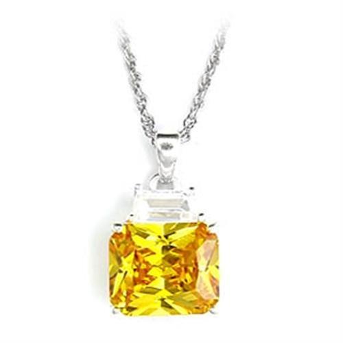 6X310 High-Polished 925 Sterling Silver Pendant featuring AAA Grade CZ in topaz color, showcasing its elegant design and shine.