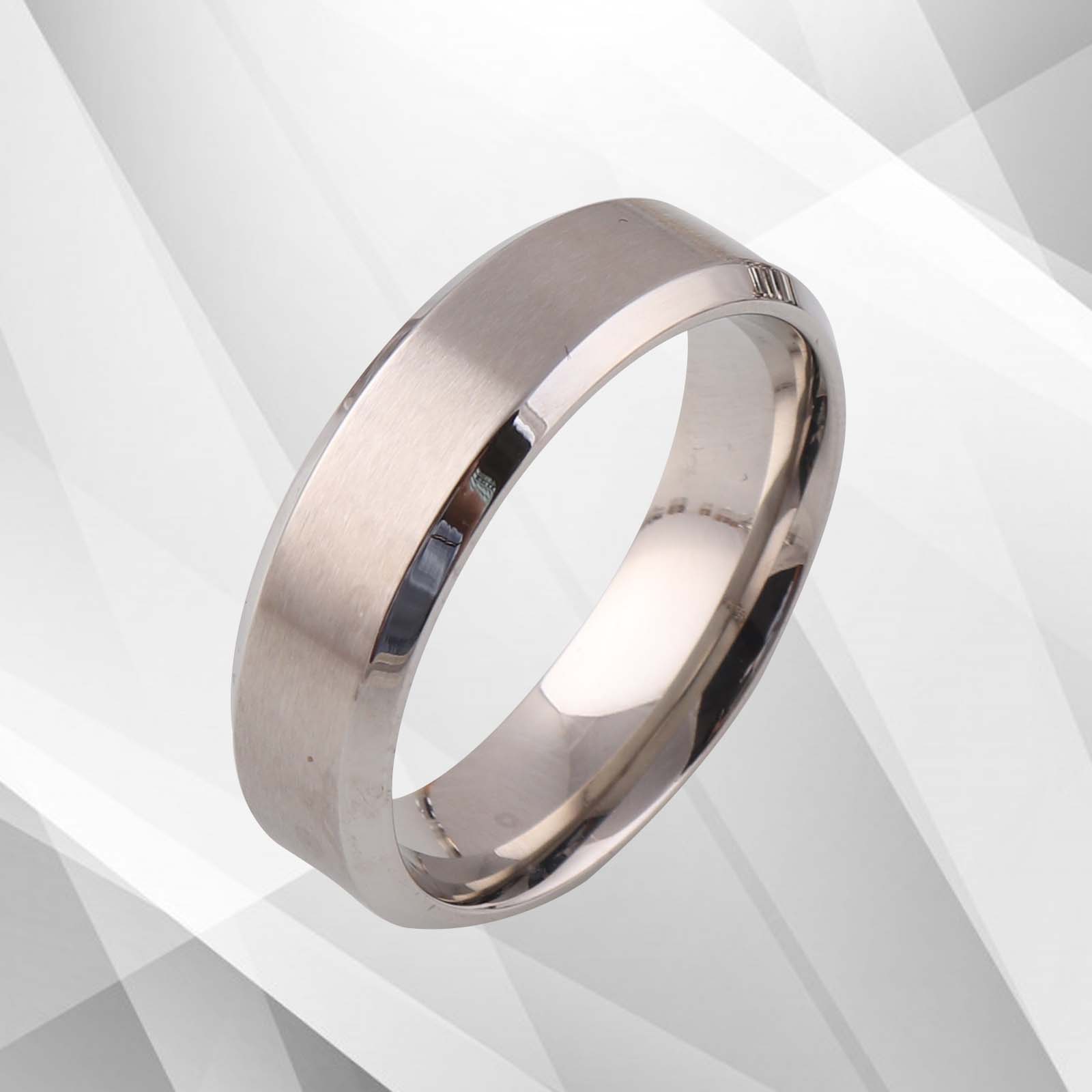 7mm wide men's tungsten wedding engagement ring with 18Ct white gold finish, featuring a matte and sparkling design.