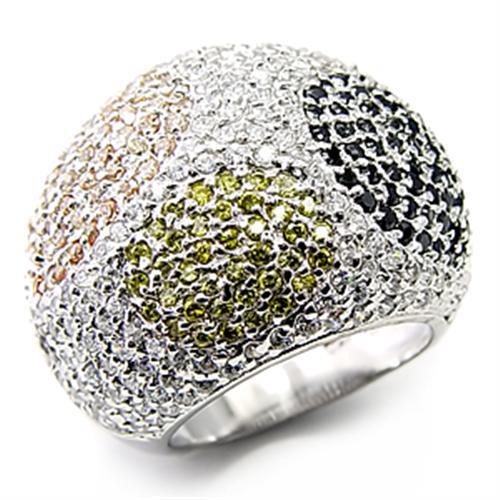 7X252 High-Polished 925 Sterling Silver Ring featuring AAA Grade CZ stones in jet color, showcasing its elegant design and shine.