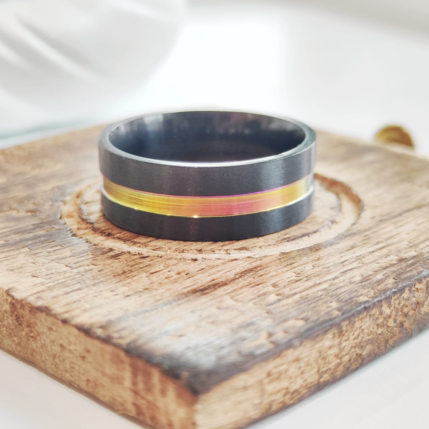 8mm Stainless Steel Unicorn Rainbow Unisex Thumb Band Ring showcasing a silver finish with colorful unicorn hues, perfect for both men and women.