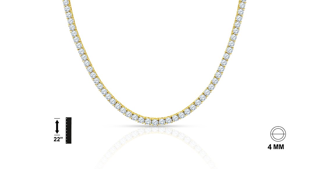 A 22-inch 925 sterling silver chain featuring hand-set cubic zirconia stones, showcasing a prong setting for secure placement.