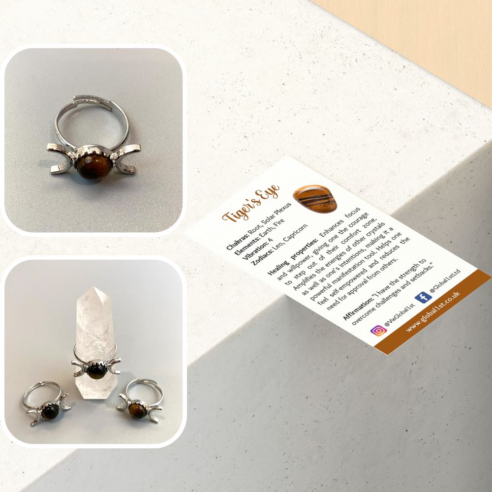 Adjustable ring featuring a 0.5cm gemstone, showcasing its unique design and craftsmanship.