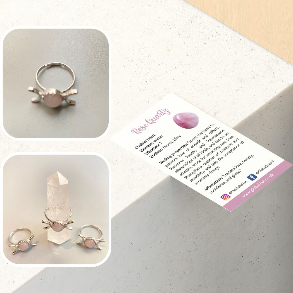 Adjustable ring featuring a 0.5cm gemstone, showcasing its unique design and craftsmanship.