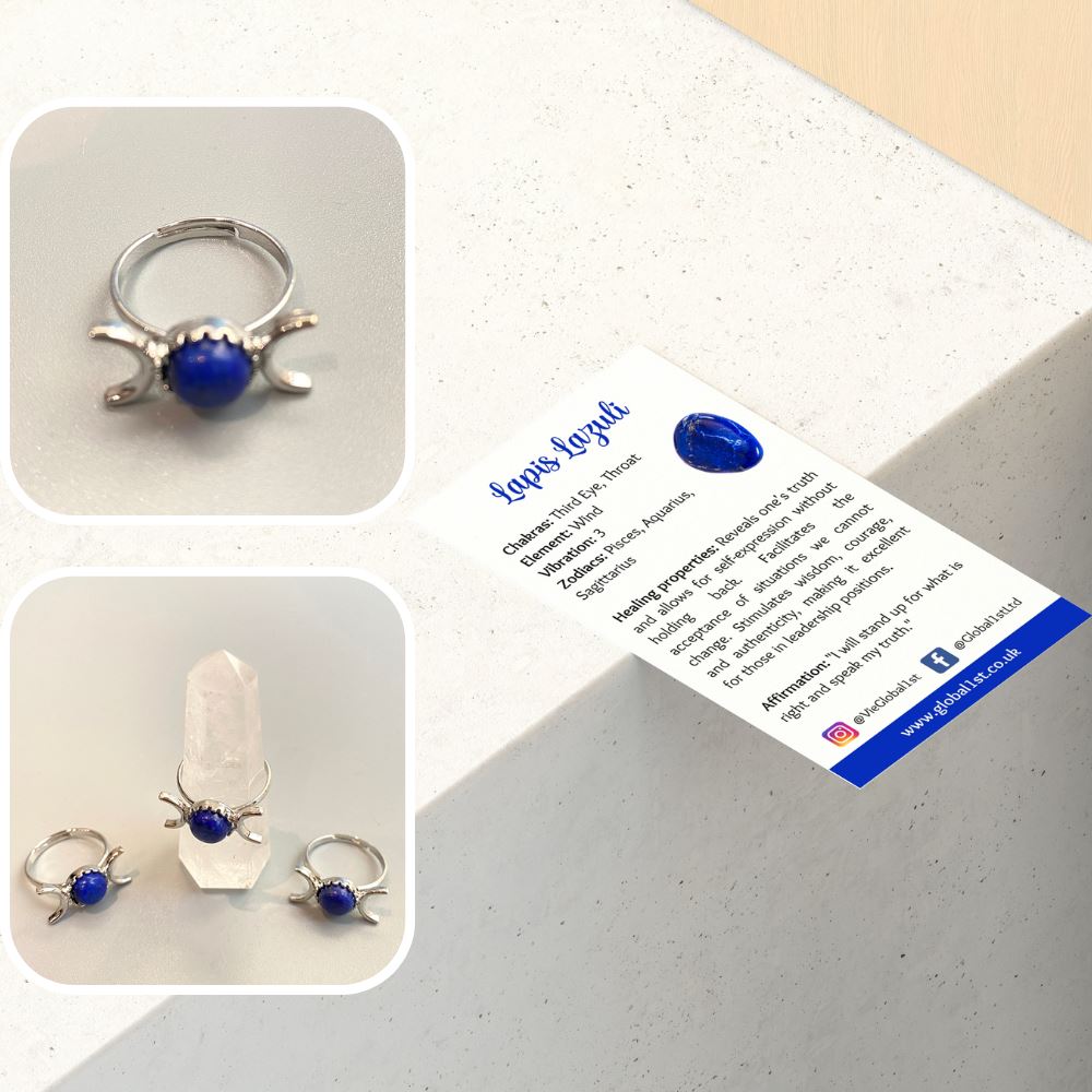 Adjustable ring featuring a 0.5cm gemstone, showcasing its unique design and craftsmanship.