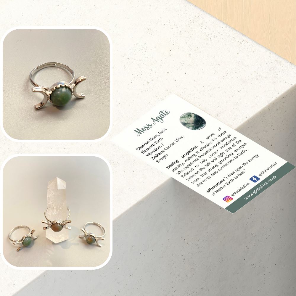 Adjustable ring featuring a 0.5cm gemstone, showcasing its unique design and craftsmanship.