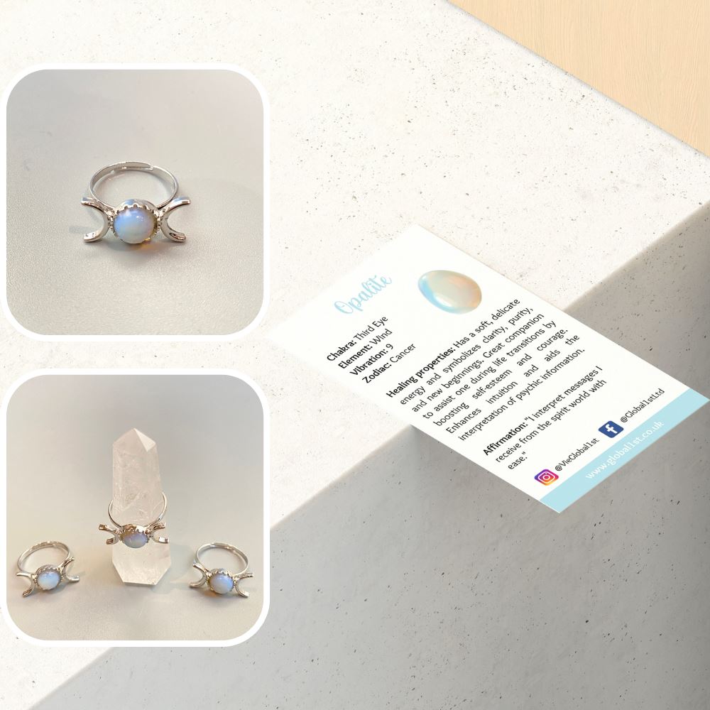 Adjustable ring featuring a 0.5cm gemstone, showcasing its unique design and craftsmanship.