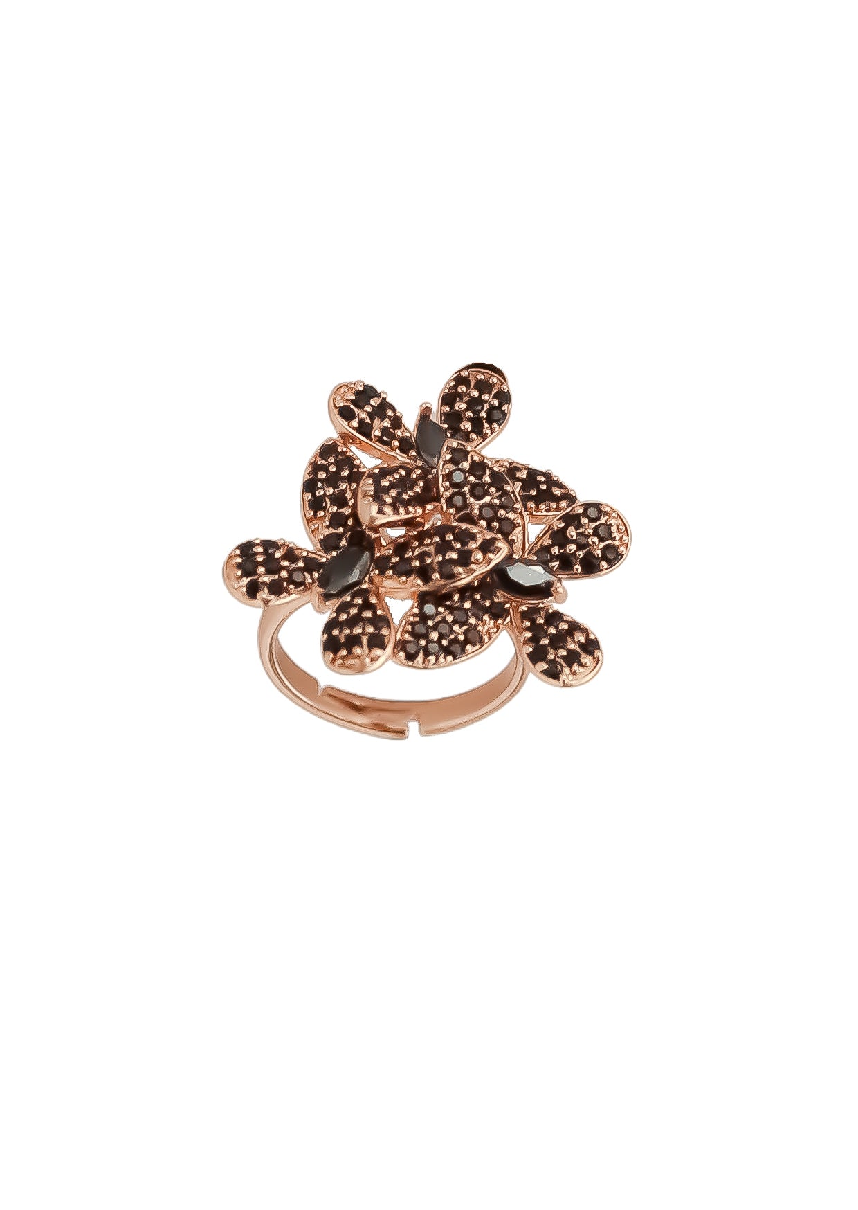 Elegant African Butterfly Ring in 18K gold or silver plating, adorned with sparkling zirconia stones, showcasing a butterfly-inspired design.