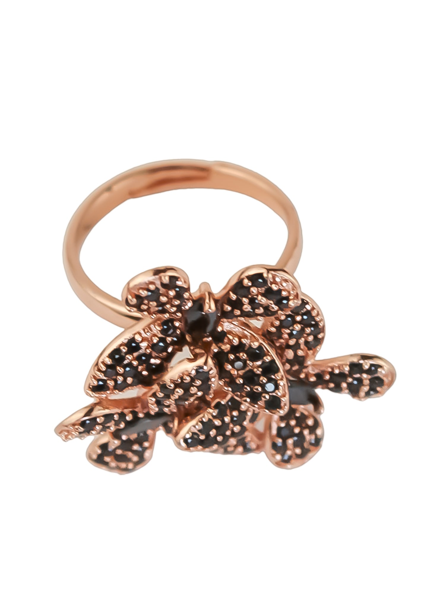 Elegant African Butterfly Ring in 18K gold or silver plating, adorned with sparkling zirconia stones, showcasing a butterfly-inspired design.