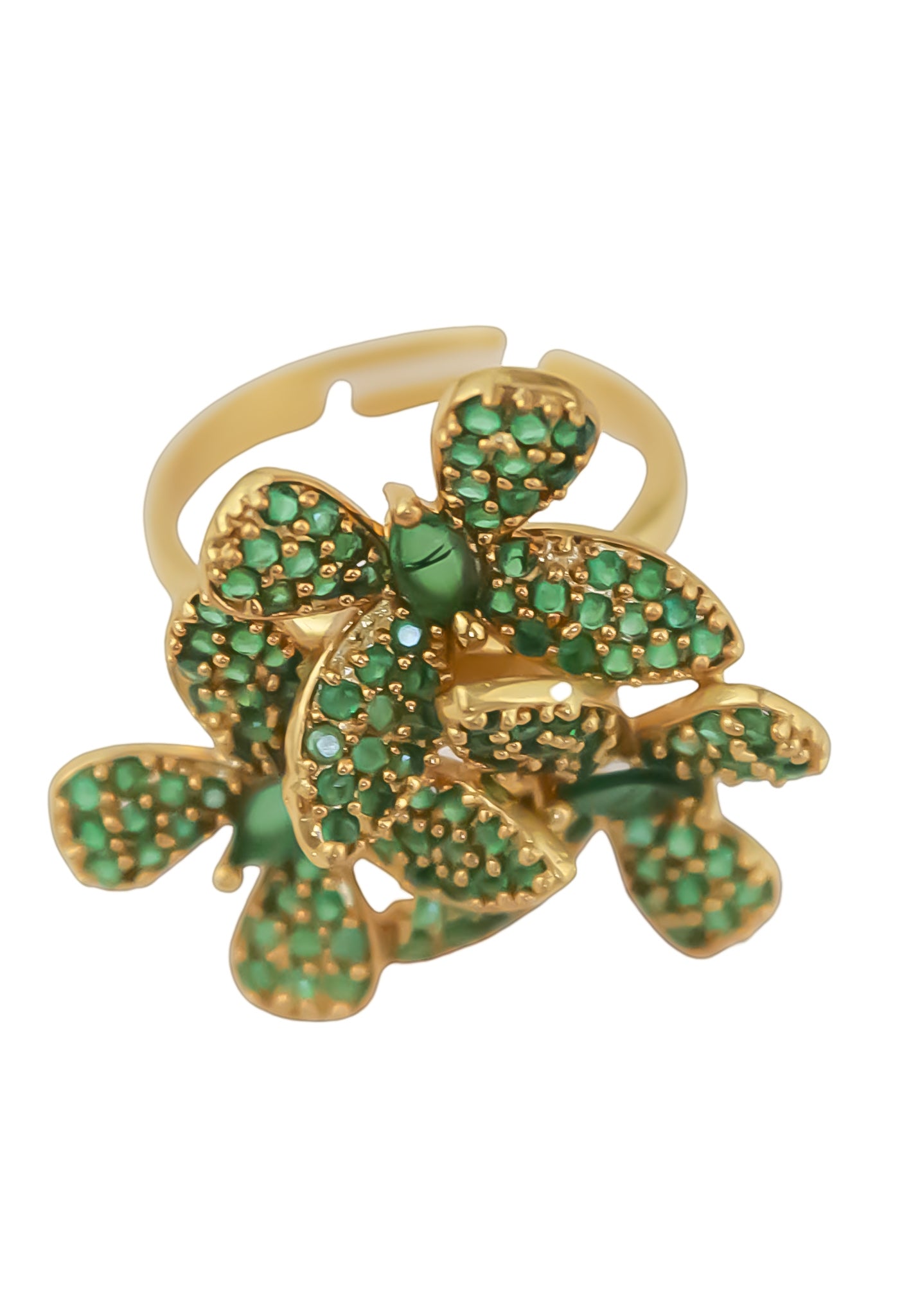 Elegant African Butterfly Ring in 18K gold or silver plating, adorned with sparkling zirconia stones, showcasing a butterfly-inspired design.