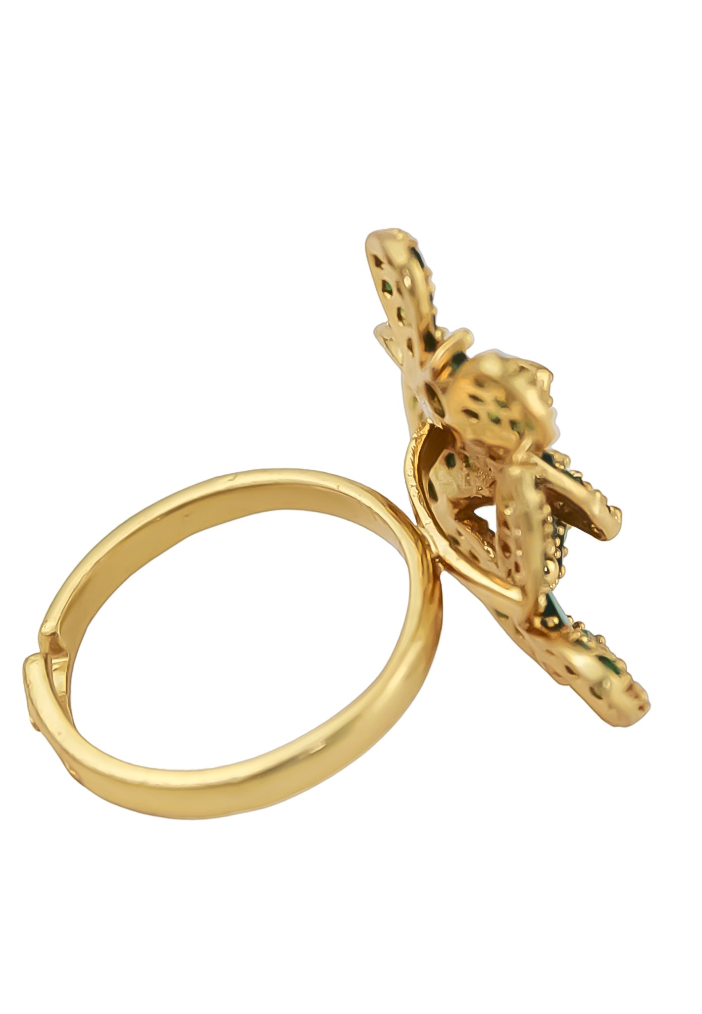 Elegant African Butterfly Ring in 18K gold or silver plating, adorned with sparkling zirconia stones, showcasing a butterfly-inspired design.