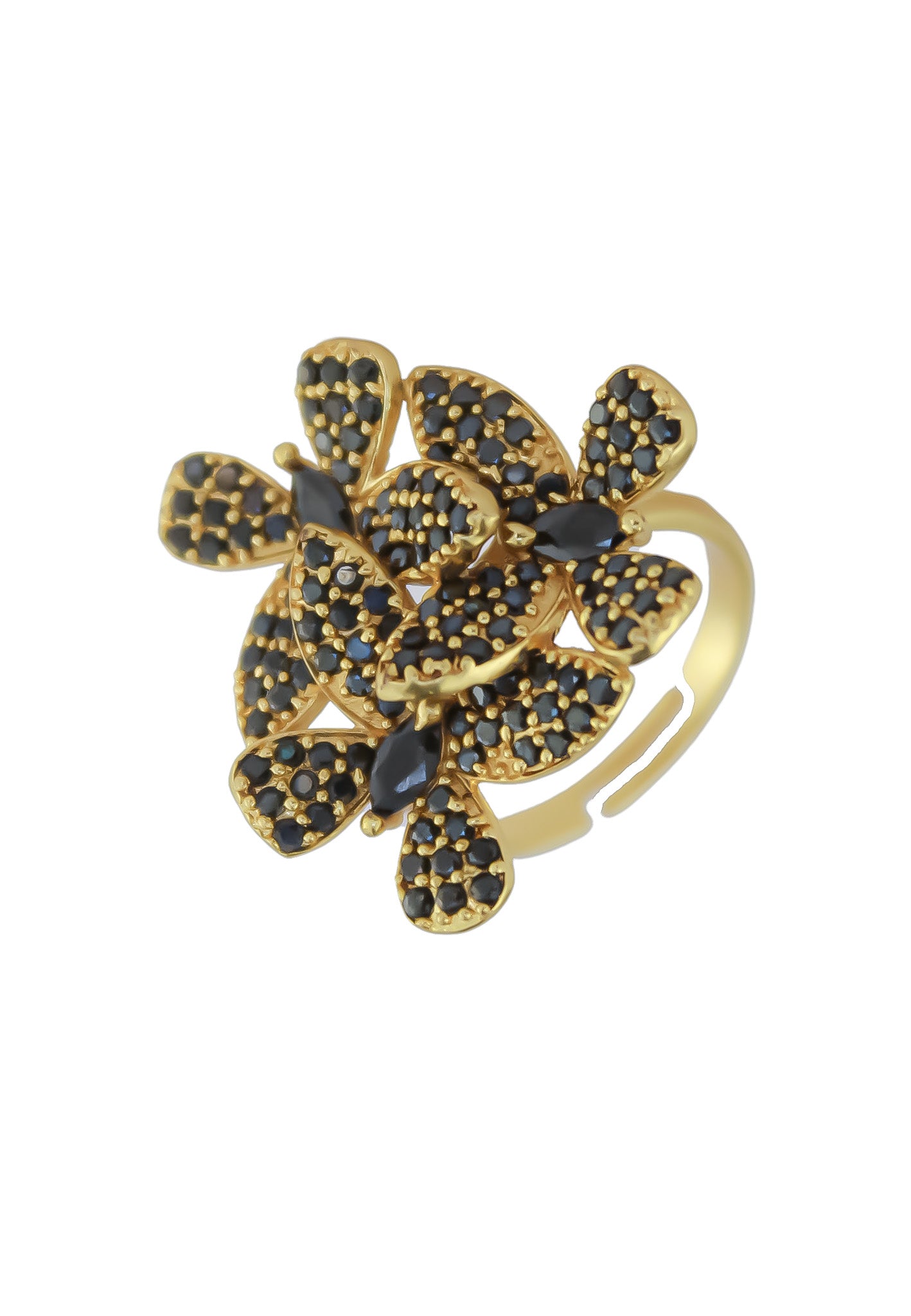 Elegant African Butterfly Ring in 18K gold or silver plating, adorned with sparkling zirconia stones, showcasing a butterfly-inspired design.