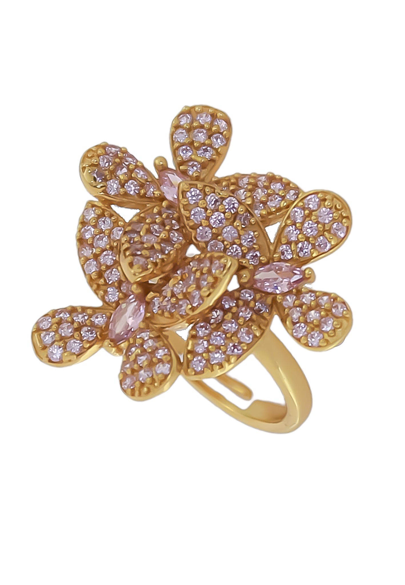 Elegant African Butterfly Ring in 18K gold or silver plating, adorned with sparkling zirconia stones, showcasing a butterfly-inspired design.