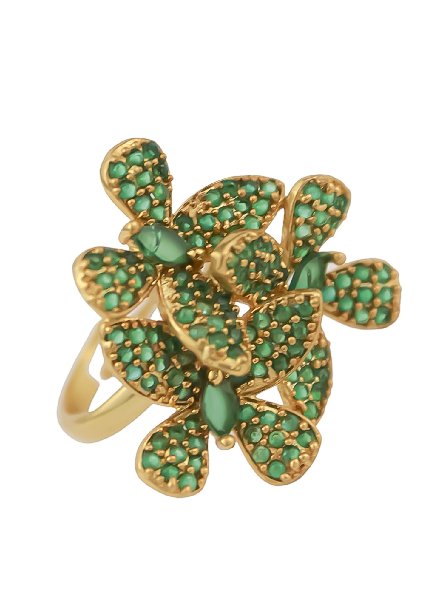 Elegant African Butterfly Ring in 18K gold or silver plating, adorned with sparkling zirconia stones, showcasing a butterfly-inspired design.