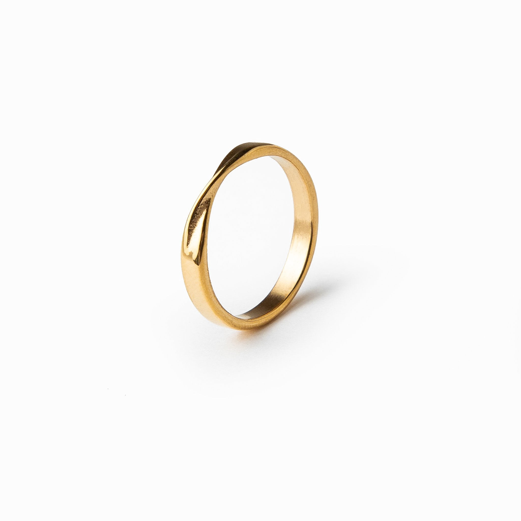 Aisha Bruges Ring in Gold, crafted from premium gold plated stainless steel, showcasing its elegant design and shine.