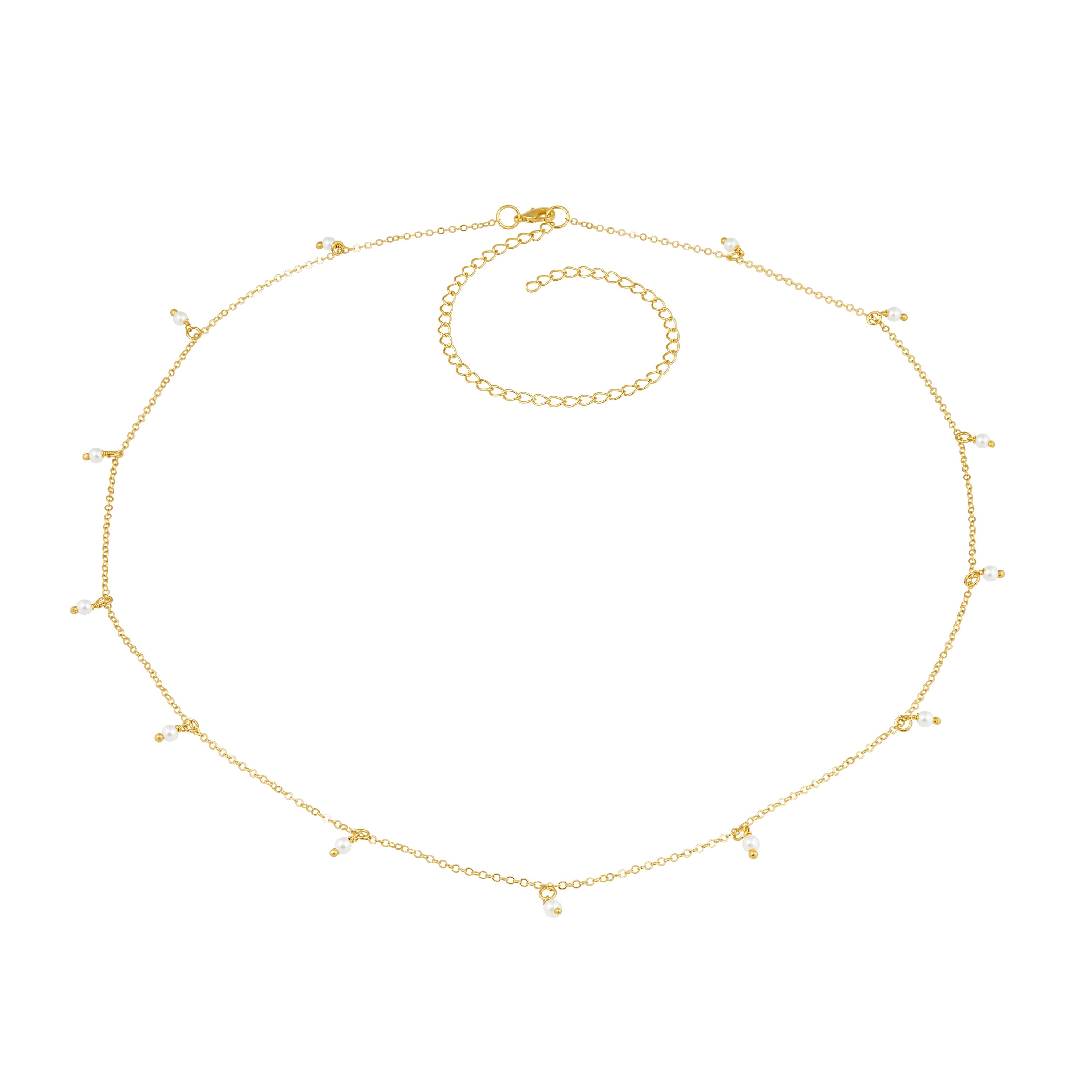 Alina Pearl Belly Chain featuring delicate pearls and a gold overlay, perfect for stylish beachwear.