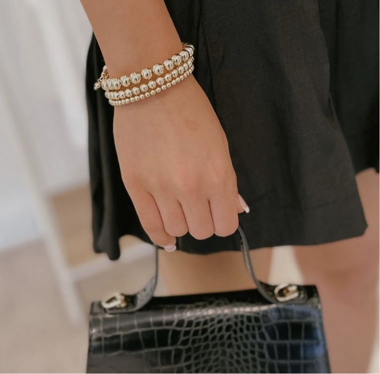 Allison Wrap - 4, a Brazilian gold filled beaded bracelet, showcasing its elegant design and tarnish resistant features.