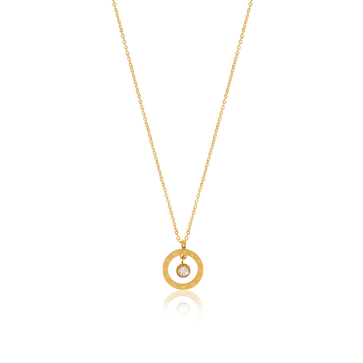 Alea Numeral Stone Necklace in Gold, showcasing its elegant design and high-quality materials.