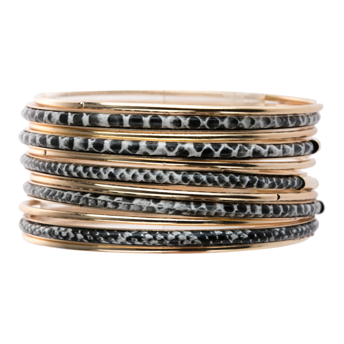 Colorful animal skin bangles bracelets by DOBBI, showcasing vibrant patterns and textures, perfect for summer outfits.