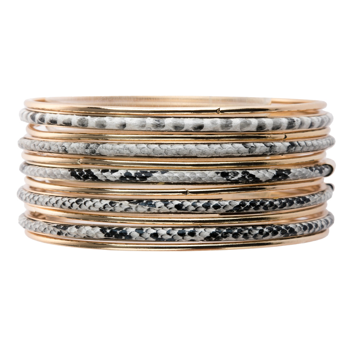 Colorful animal skin bangles bracelets by DOBBI, showcasing vibrant patterns and textures, perfect for summer outfits.