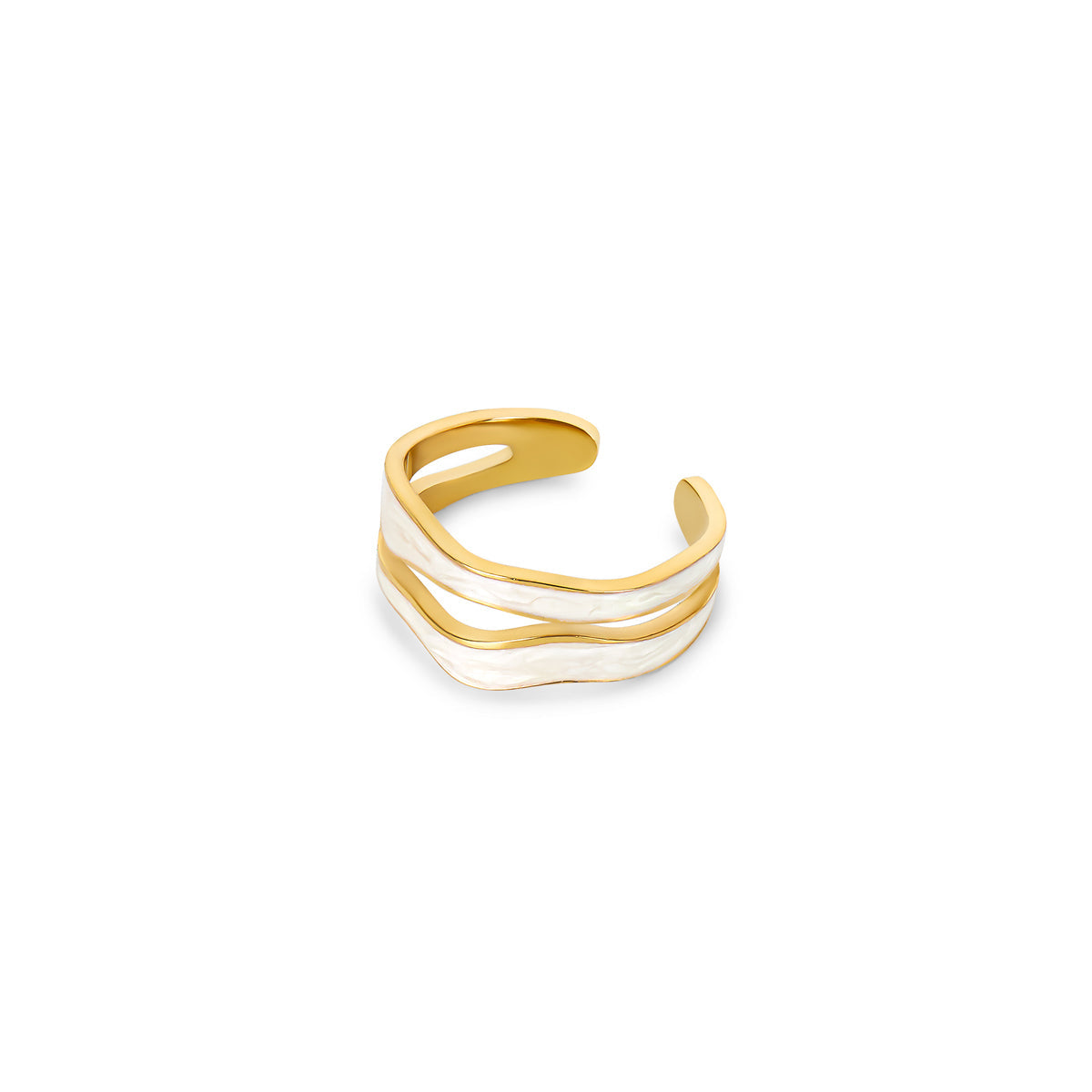 Anisa Marble Abstract Adjustable Ring in gold, showcasing its elegant design and adjustable feature.