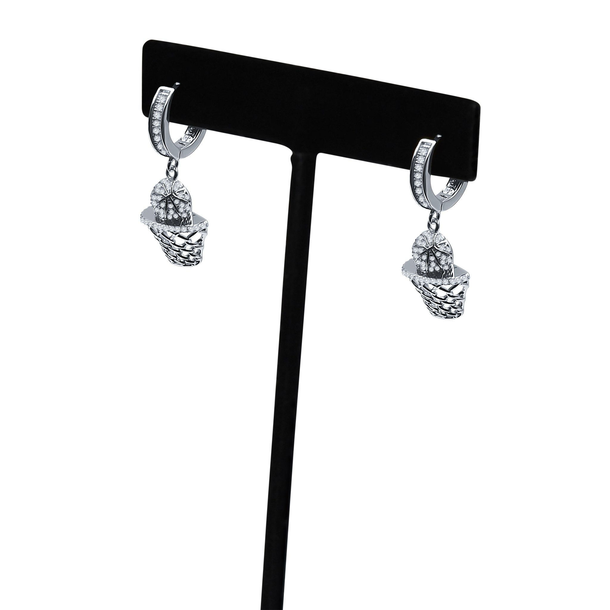 ARCANE Silver Earrings featuring intricate hoop design with cubic zirconia stones, crafted from 925 sterling silver.