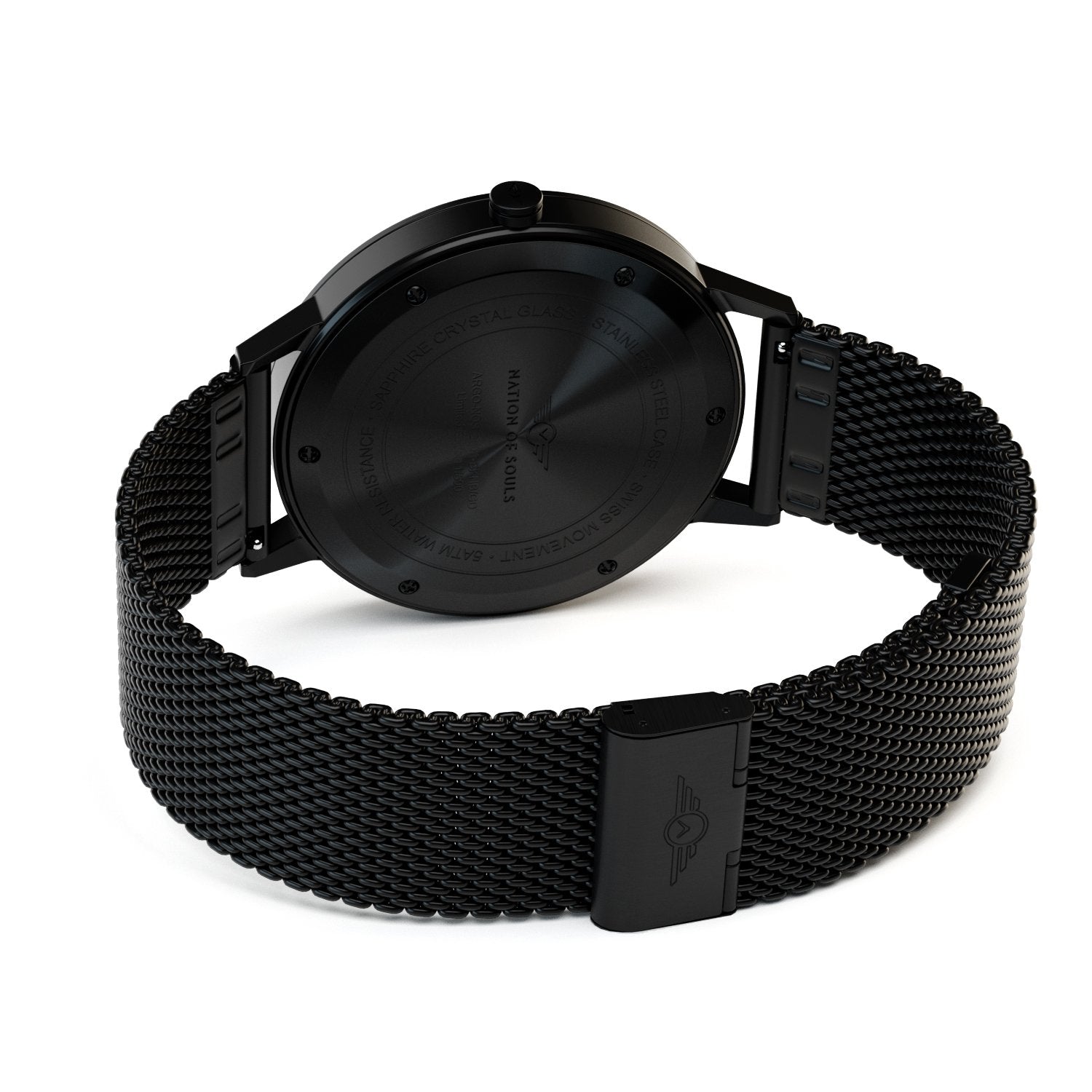 Argo Jet Black Brushed - Gunmetal watch showcasing a sunray dial and diamond cut 3D hands.