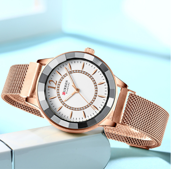 Ascetic Women's Watch I 551095 featuring a brushed finish, numerical indices, and a stylish cuff bracelet design.