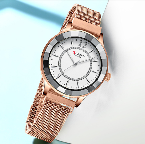 Ascetic Women's Watch I 551095 featuring a brushed finish, numerical indices, and a stylish cuff bracelet design.