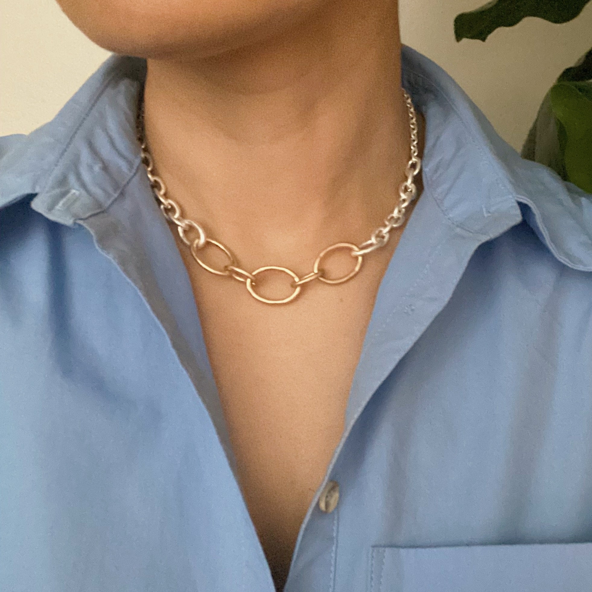 Ashton Chain Duo Necklace featuring a stylish two-tone gold and silver design, perfect for versatile styling.