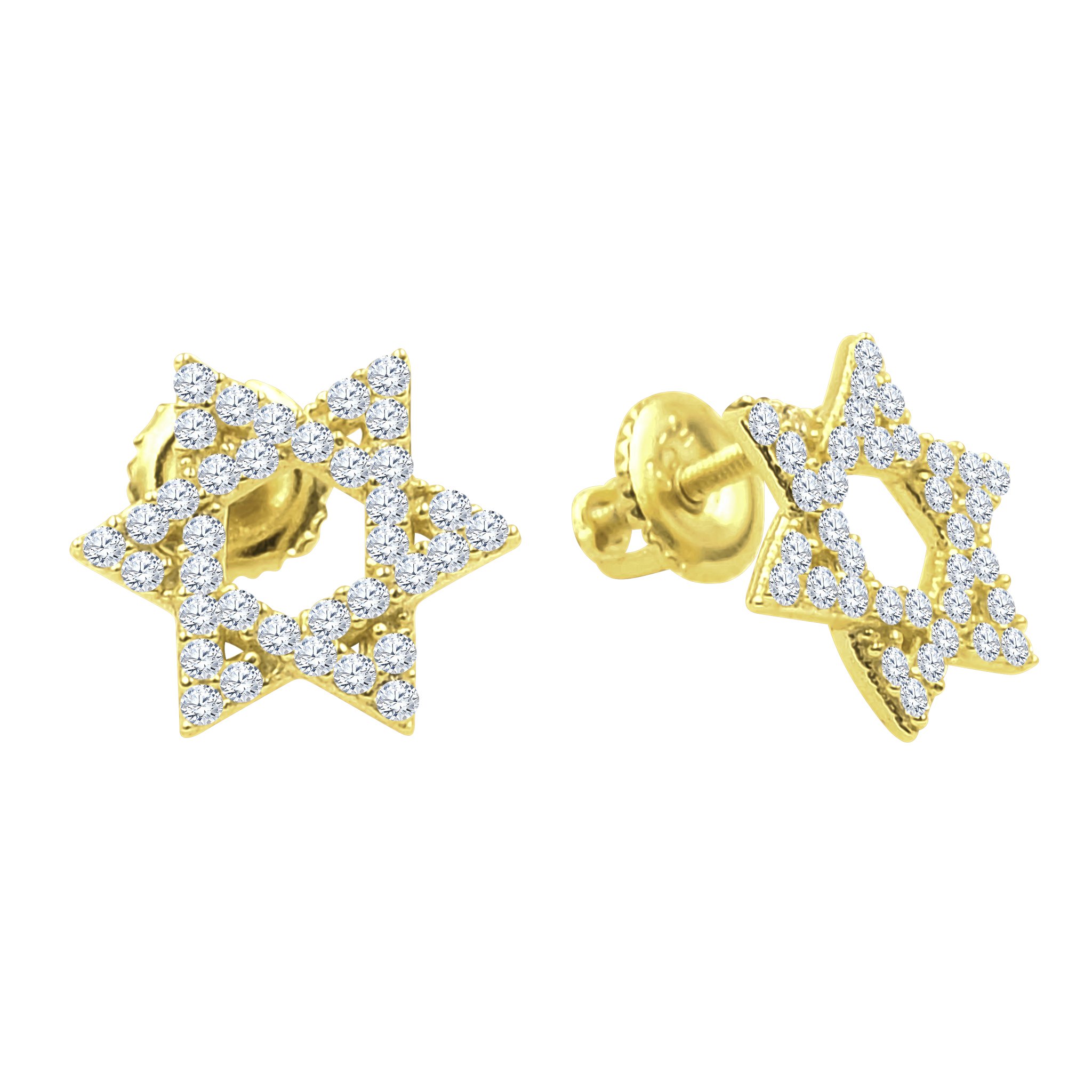 A pair of ASTRAL Silver Earrings featuring cubic zirconia stones in a star-like design, crafted from 925 sterling silver.