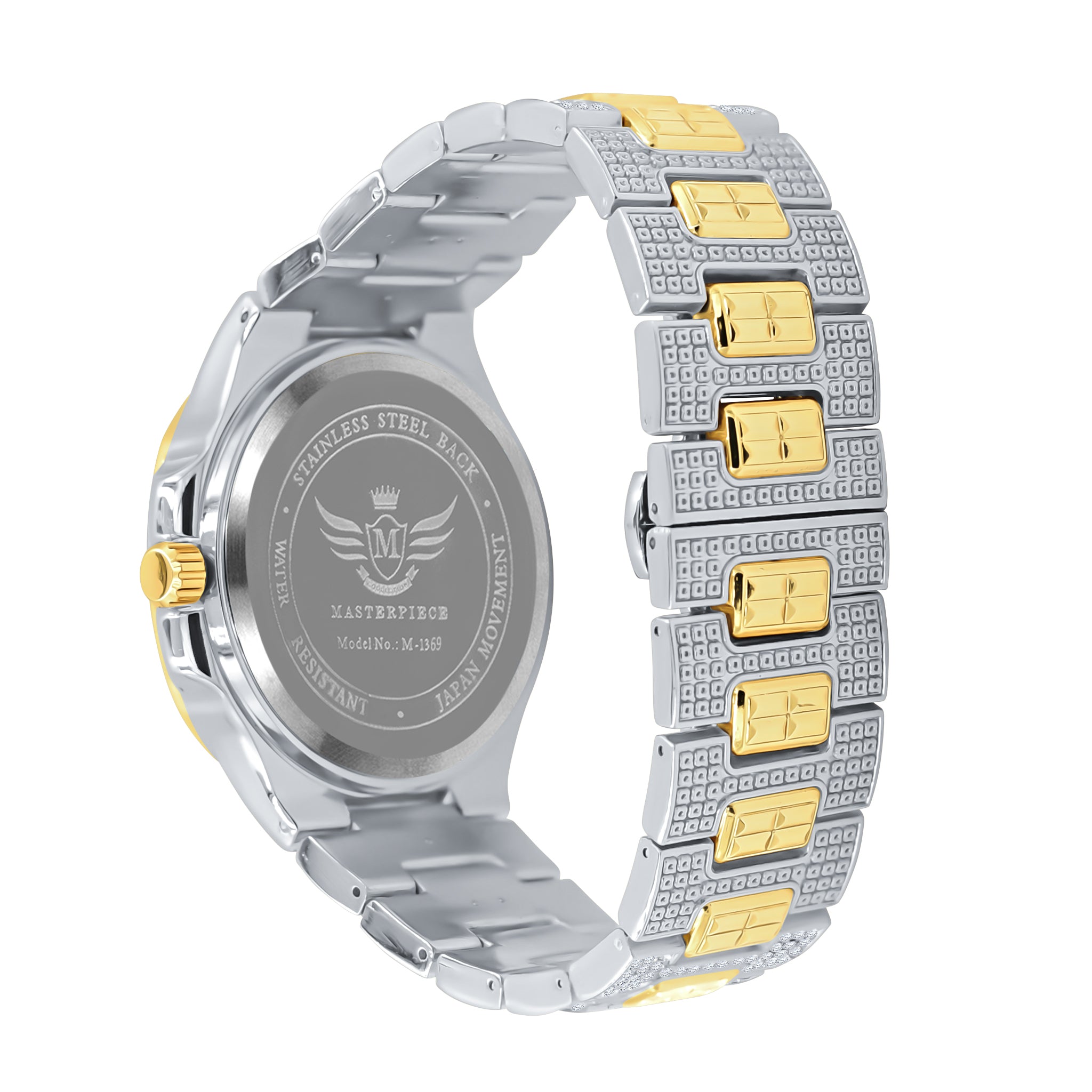 ATTITUDE Hip Hop Metal Watch I 5631218 featuring a bold bling metal design and adjustable links.