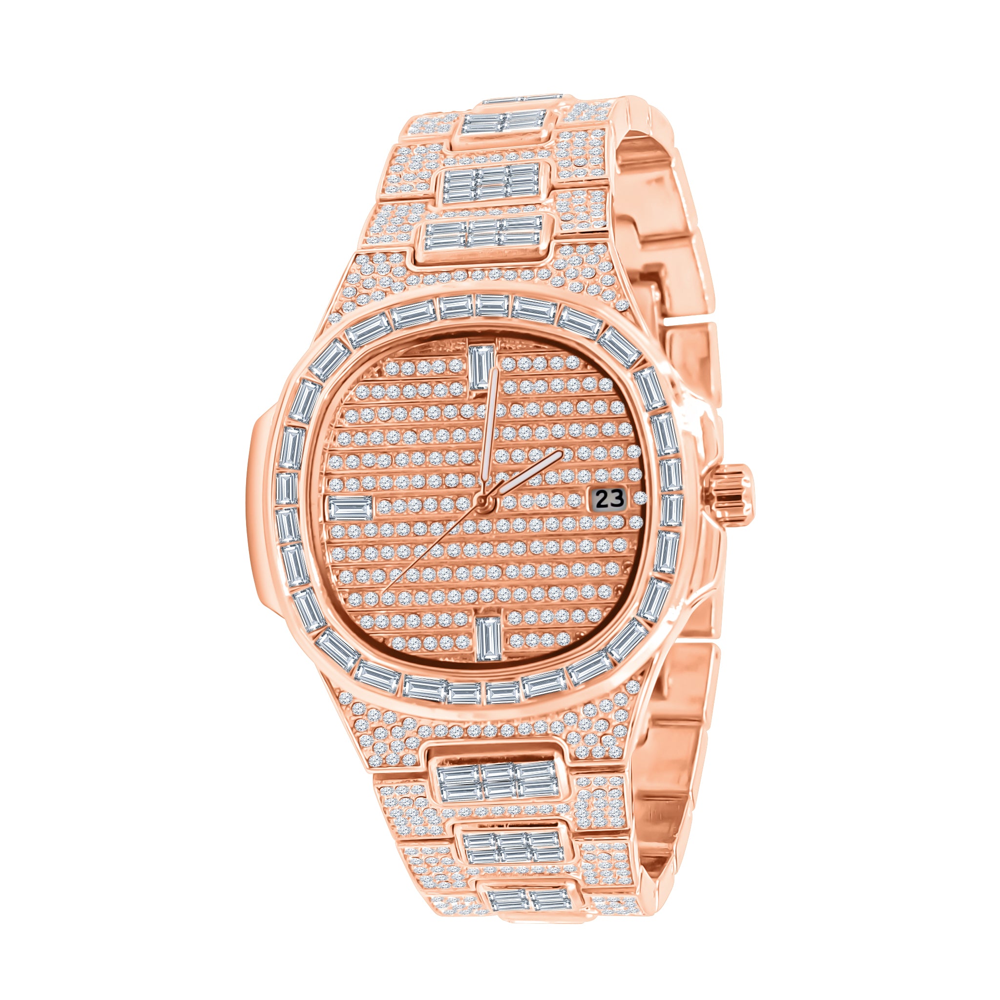 ATTITUDE Hip Hop Metal Watch I 563125 featuring a bling metal design, stainless steel construction, and adjustable links.