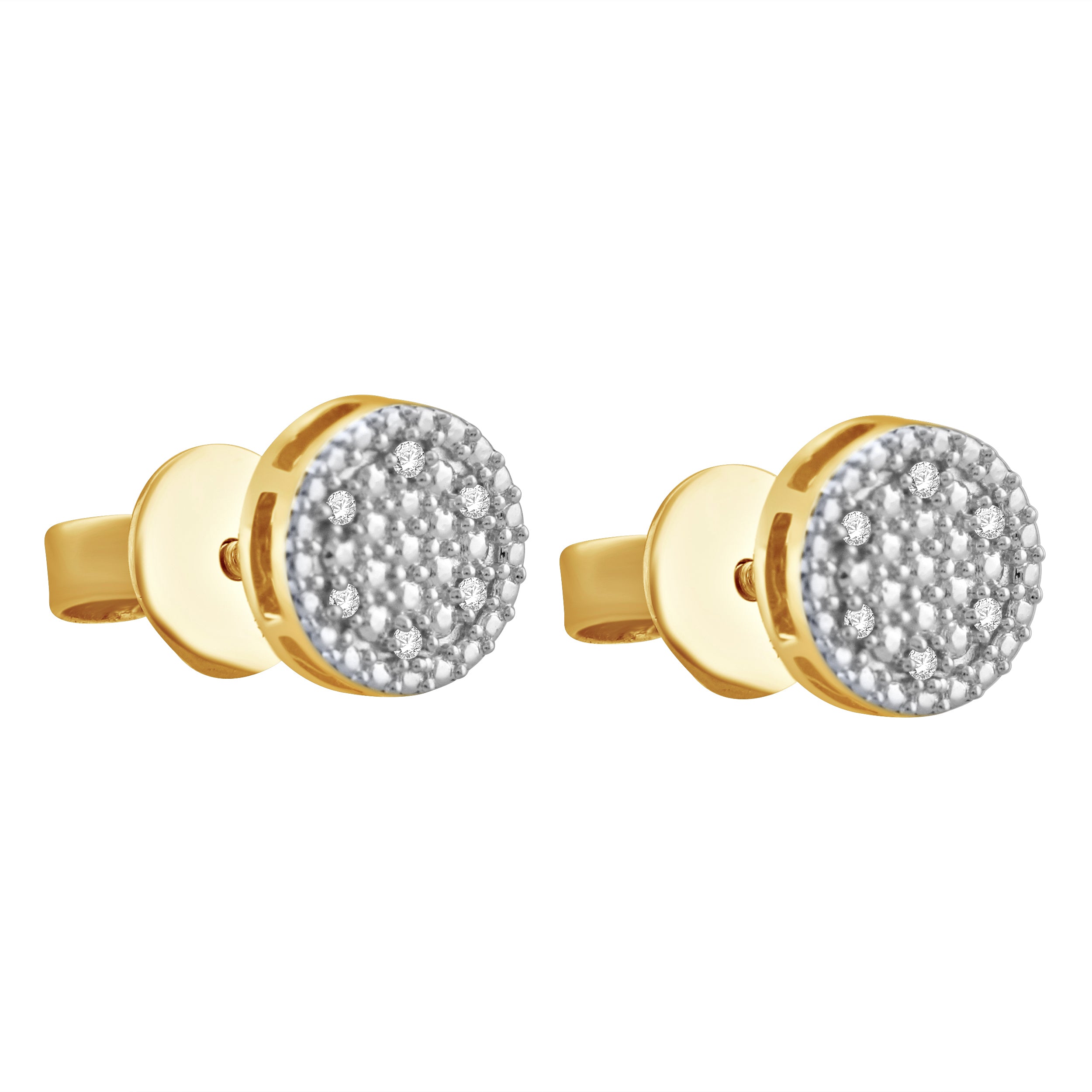 ATRACTIVA earrings featuring high-quality diamonds in an orbital screw back design, elegantly displayed.