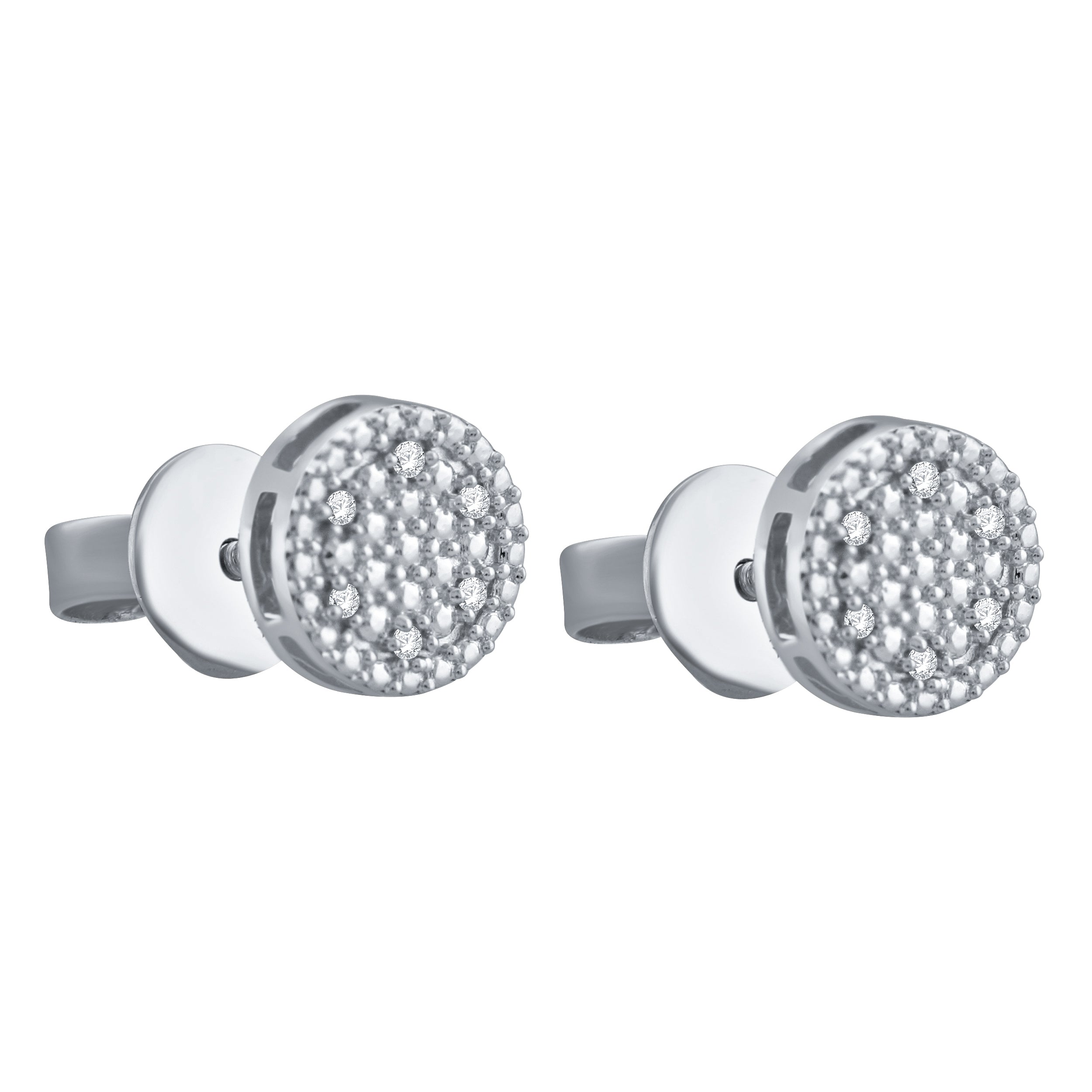 ATRACTIVA earrings featuring high-quality diamonds in an orbital screw back design, elegantly displayed.