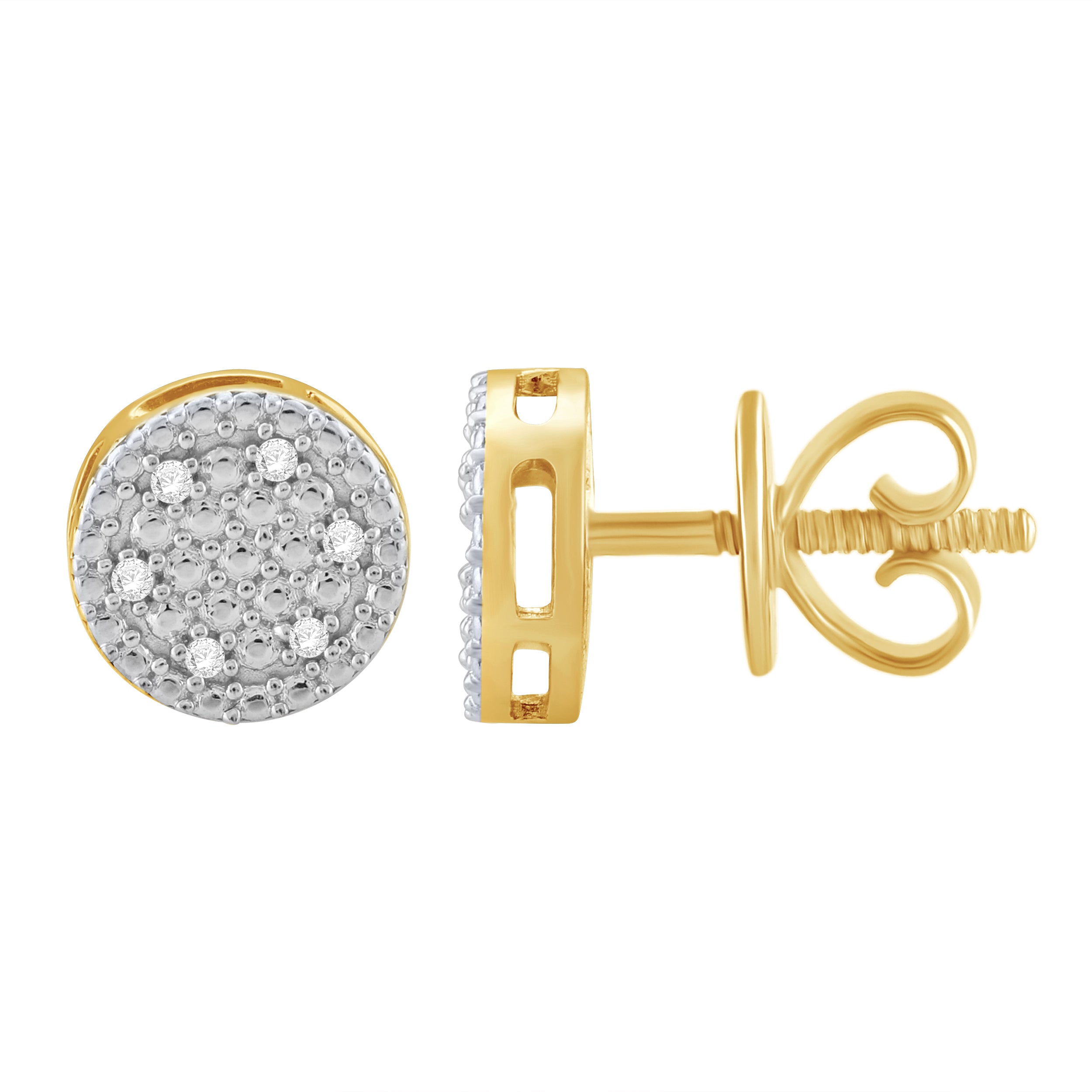 ATRACTIVA earrings featuring high-quality diamonds in an orbital screw back design, elegantly displayed.