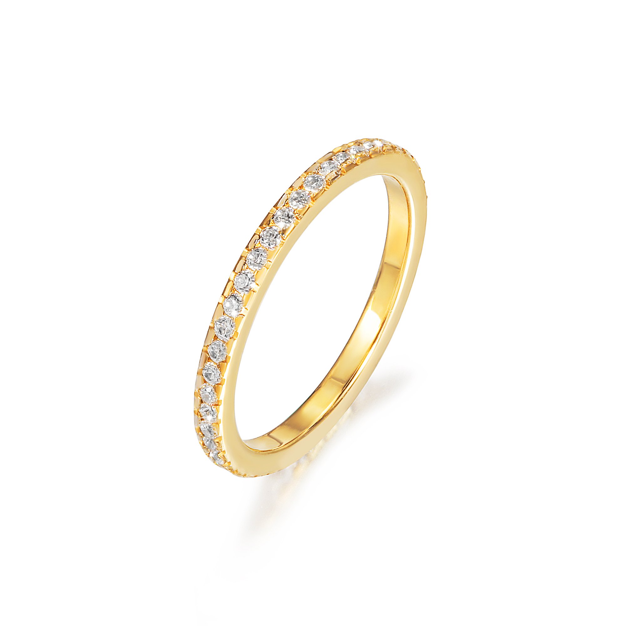 AURORA Ring made of 316L surgical stainless steel with 14K gold PVD plating, showcasing its elegant design and hypoallergenic features.