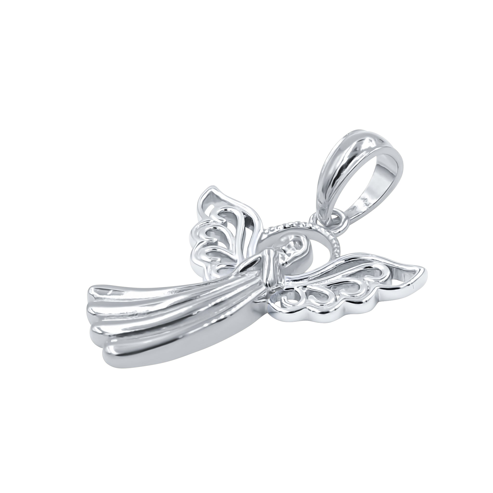 AUSCULOR Sterling Silver Pendant featuring transparent wings, elegantly designed for a timeless look.