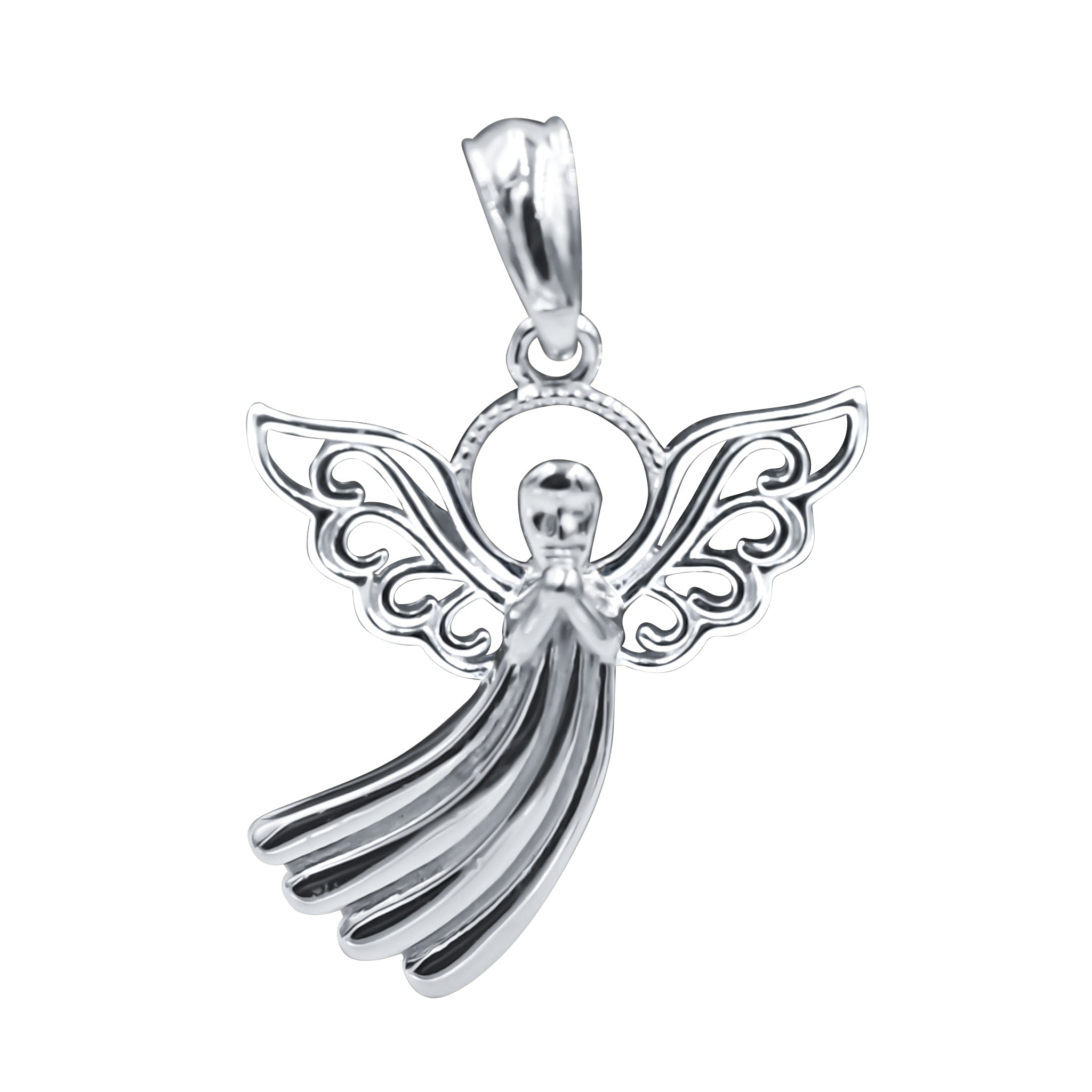 AUSCULOR Sterling Silver Pendant featuring transparent wings, elegantly designed for a timeless look.