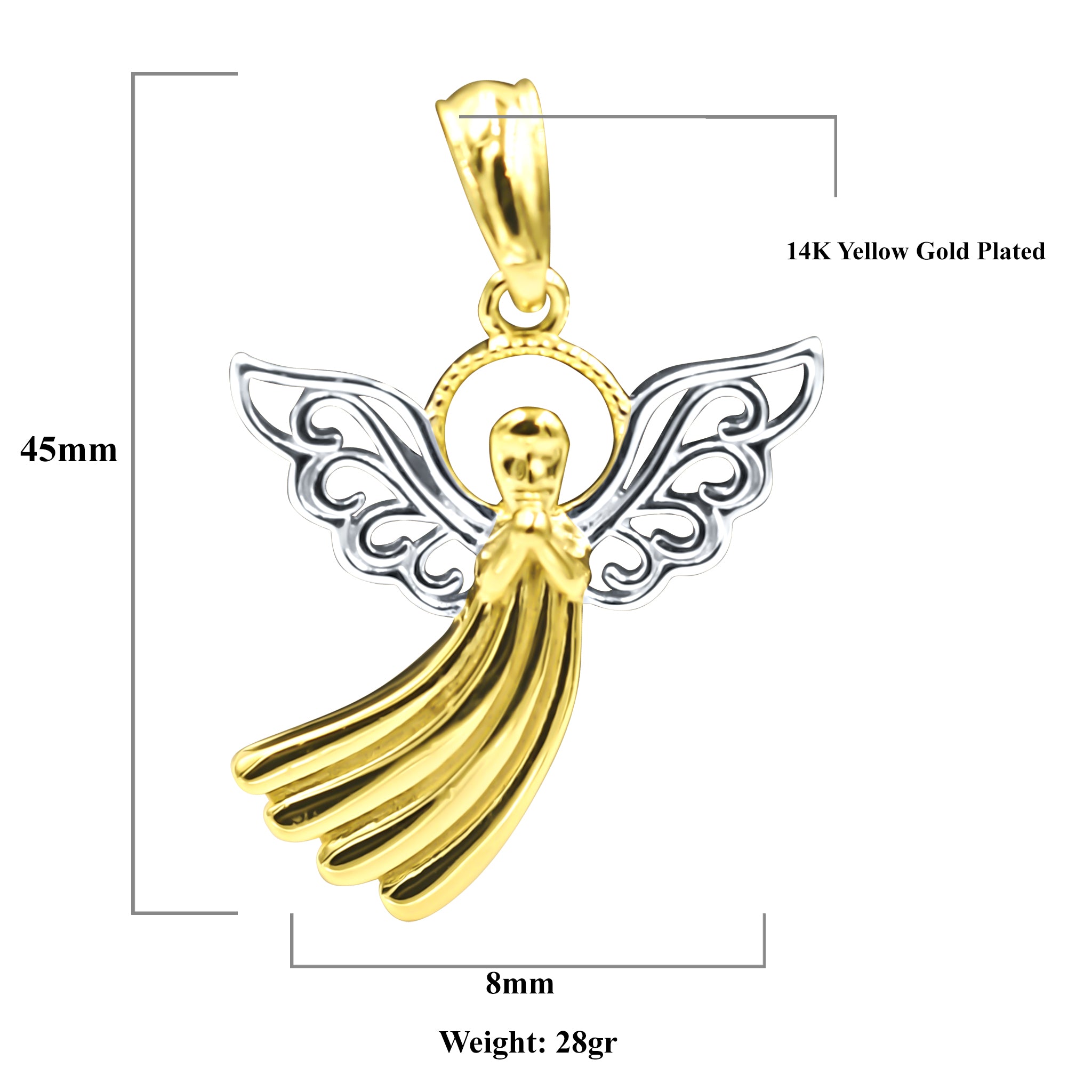 AUSCULOR Sterling Silver Pendant featuring transparent wings, elegantly designed for a timeless look.