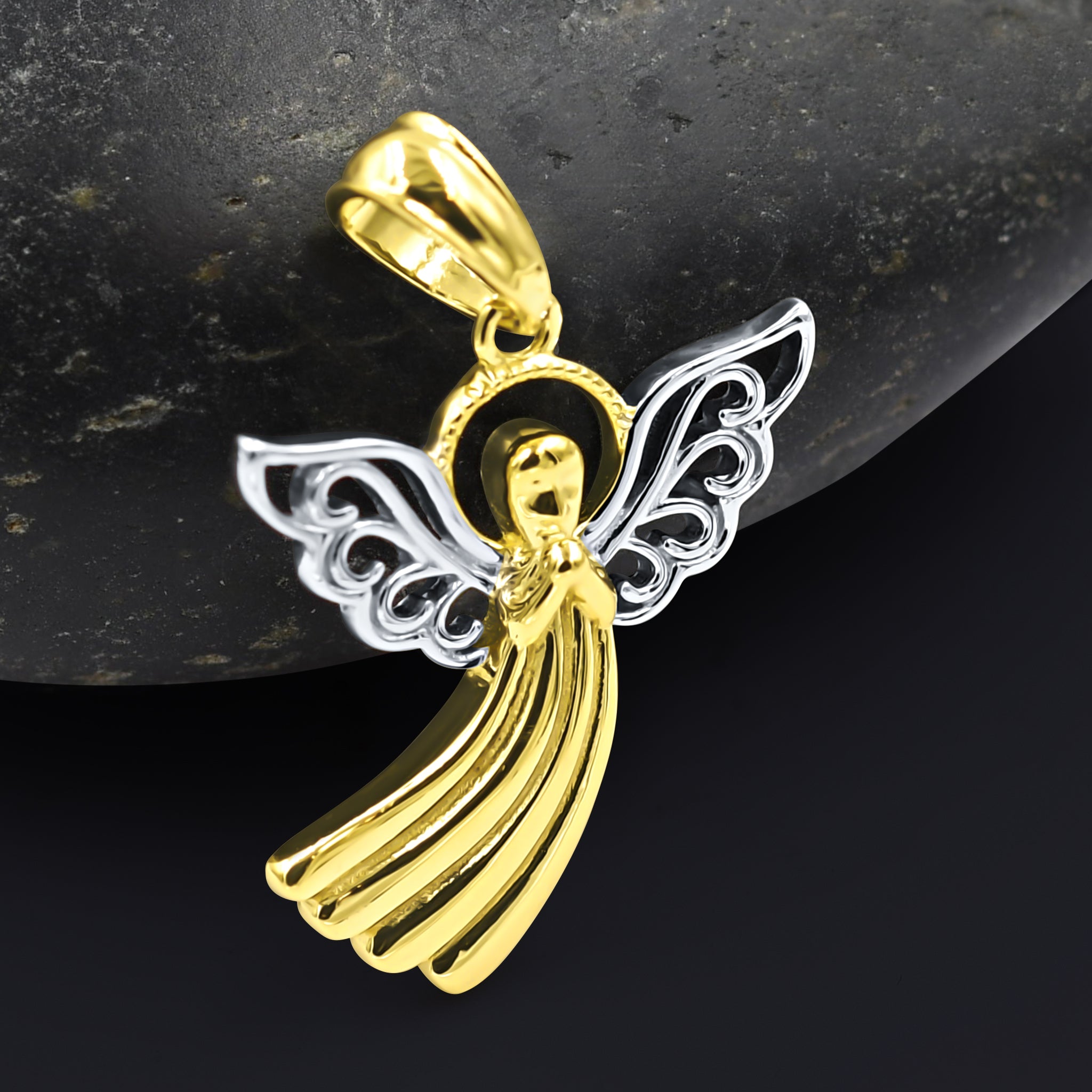 AUSCULOR Sterling Silver Pendant featuring transparent wings, elegantly designed for a timeless look.