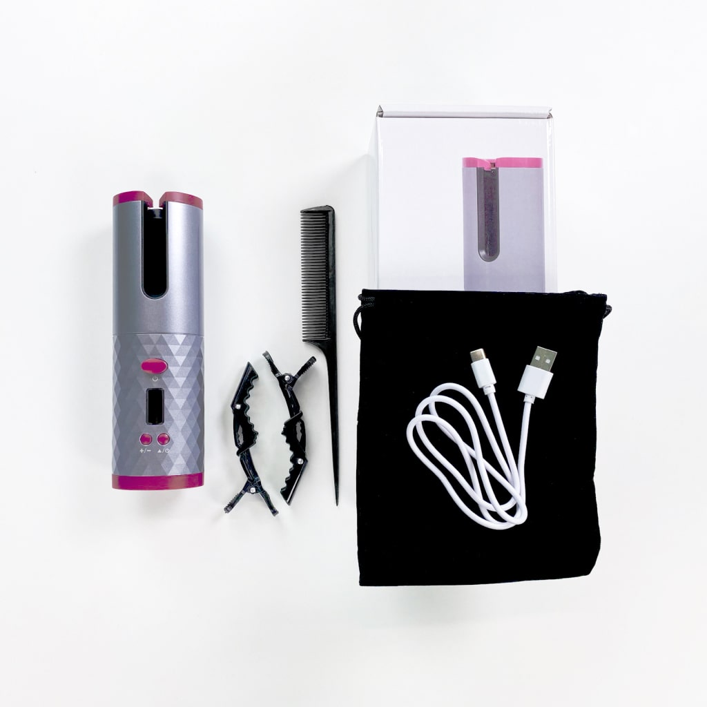 Auto Ceramic Hair Curler with sleek design and cordless functionality, perfect for salon-quality curls at home.