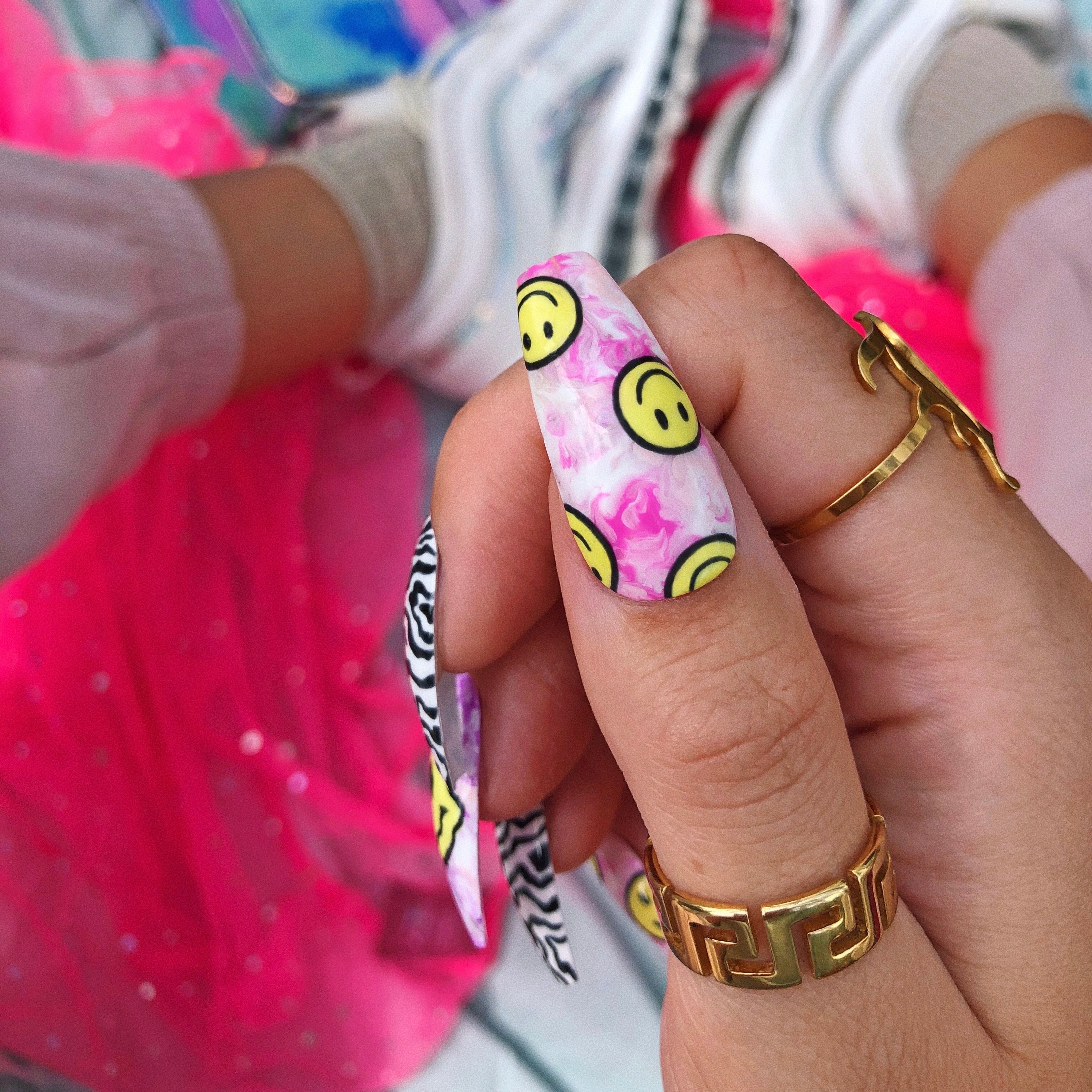 Aztec Pattern Cut-Out Ring made of stainless steel, featuring intricate cut-out designs and available in various colors.