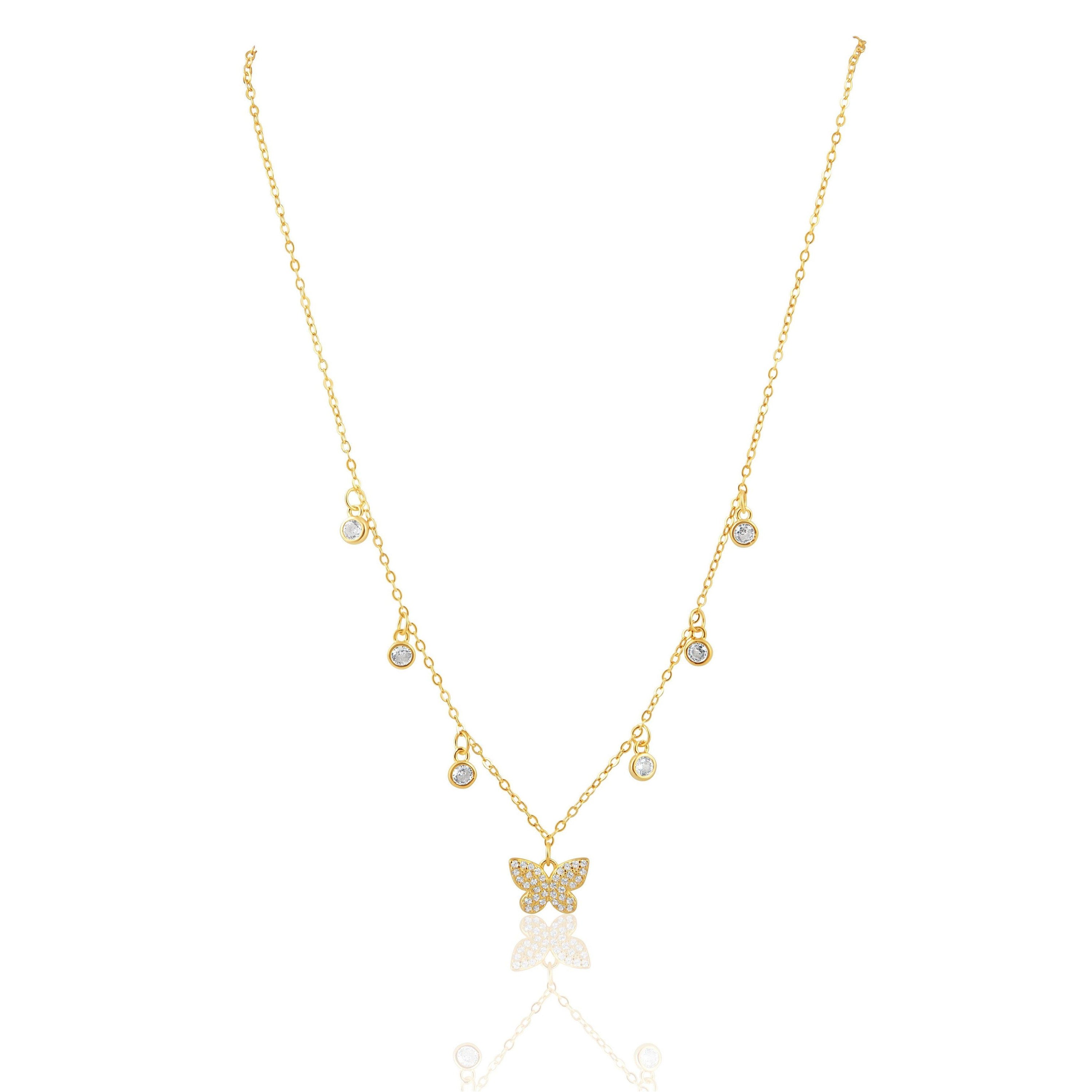 Bailey Butterfly Necklace featuring a delicate butterfly design in sterling silver with an adjustable chain.