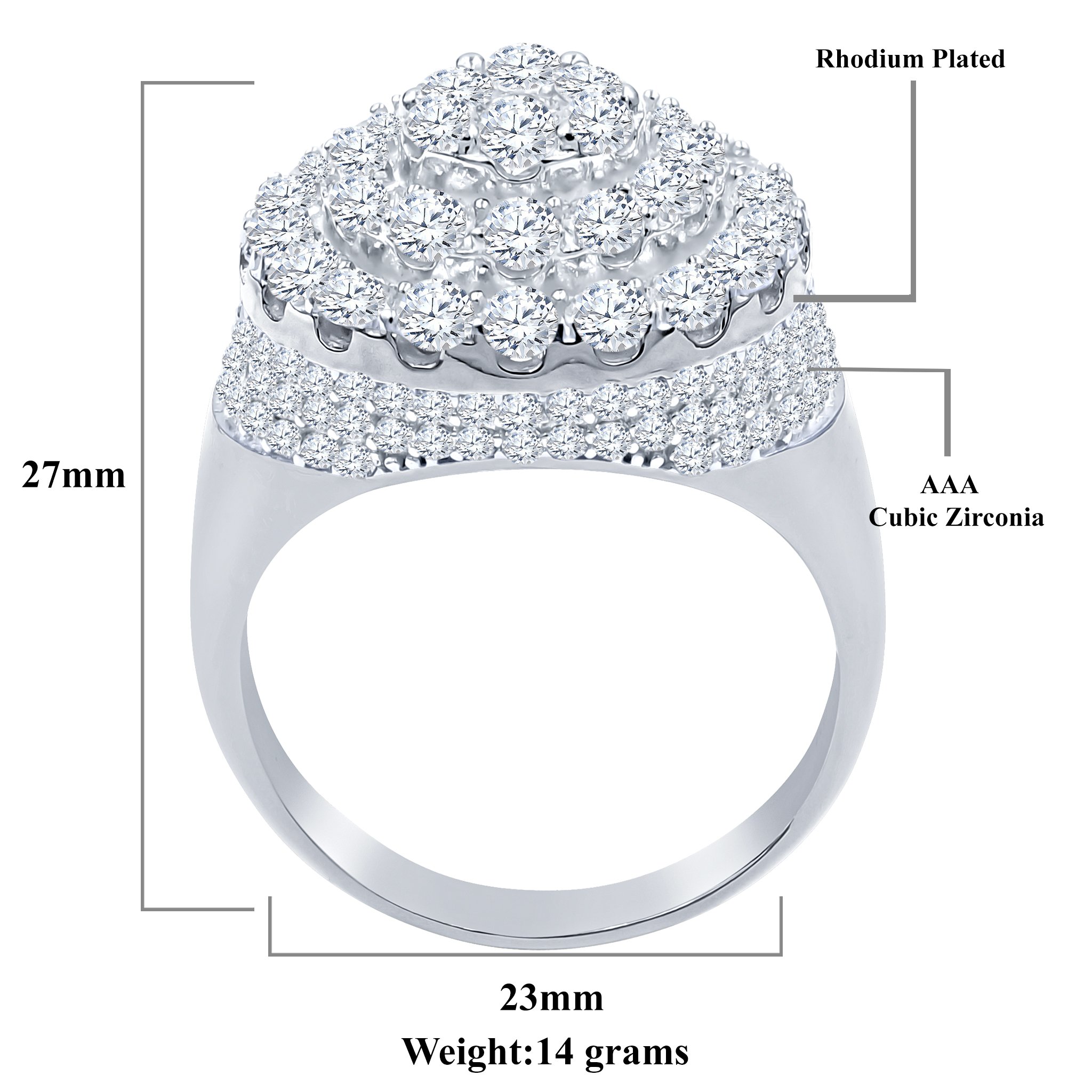 Baroque Silver Ring featuring micro cubic zirconia stones set in 925 sterling silver, showcasing an elegant and timeless design.