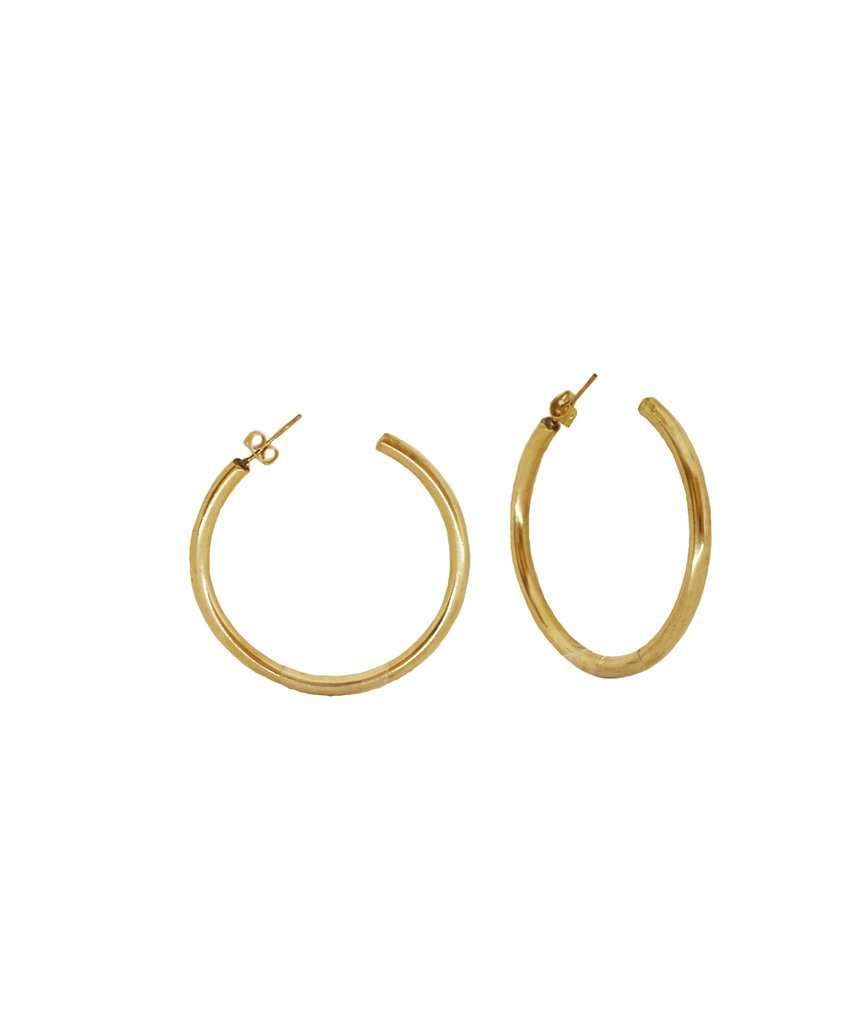 A pair of elegant Basic Semi-Open Hoop Earrings in gold and silver, showcasing their classic design and hypoallergenic features.