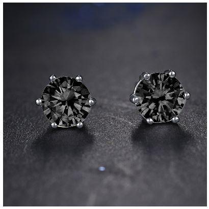 BEAM Black CZ Earrings featuring sparkling cubic zirconia stones in a bezel setting, elegantly displayed in a five-pack.