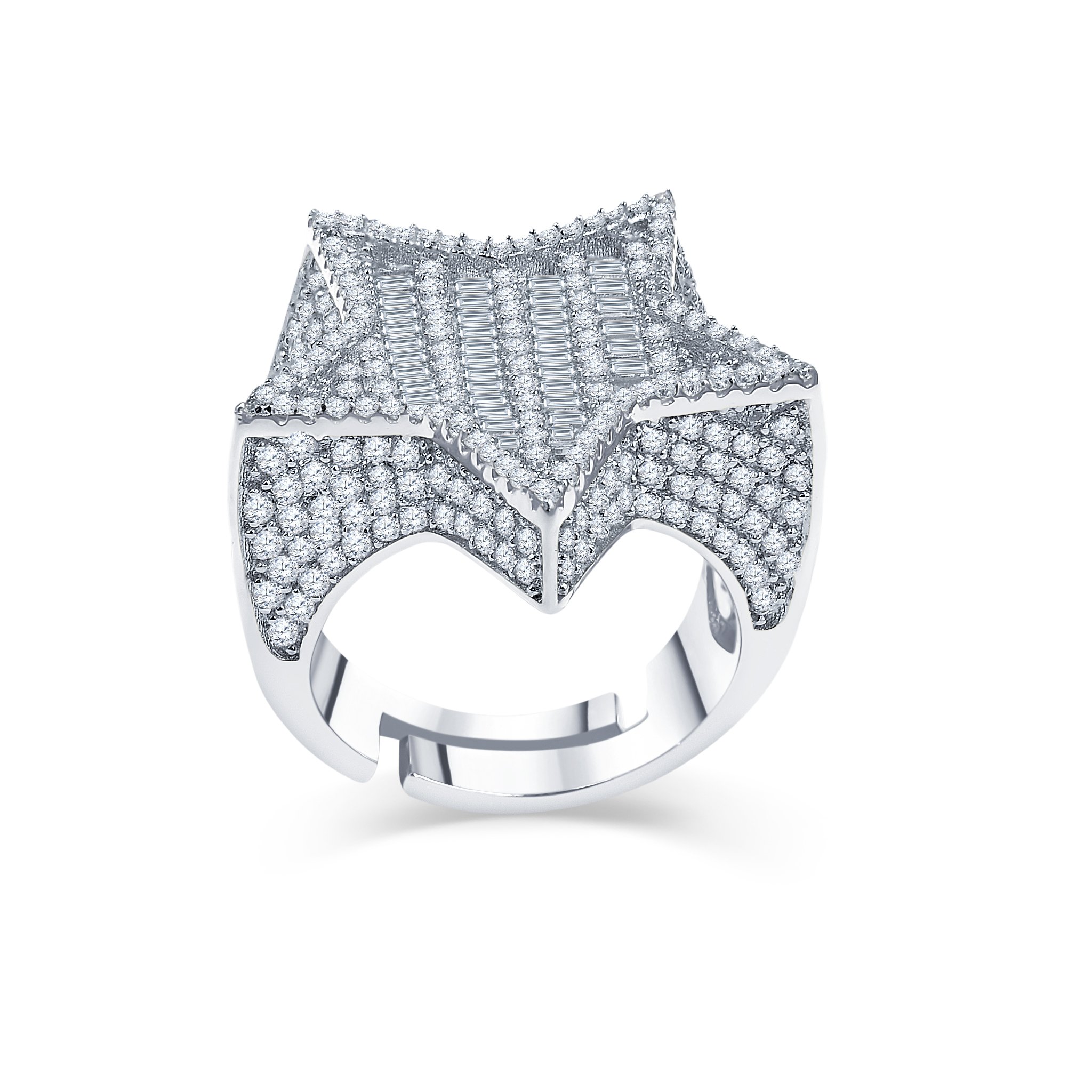 BEATIFIC 925 Silver Ring featuring micro-pave CZ stones, elegantly designed with a prong setting for enhanced brilliance.