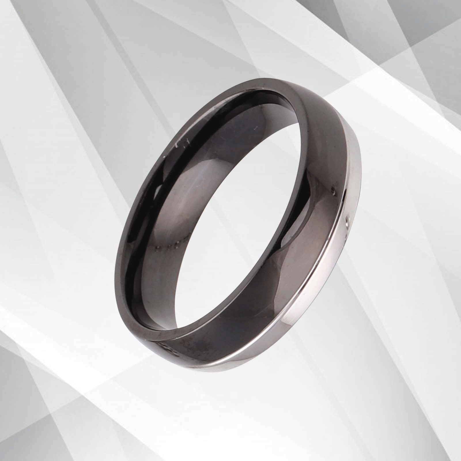 Beautiful Men's Titanium Engagement Anniversary Band Ring with 18Ct white gold plating, showcasing a polished finish and comfort fit design.